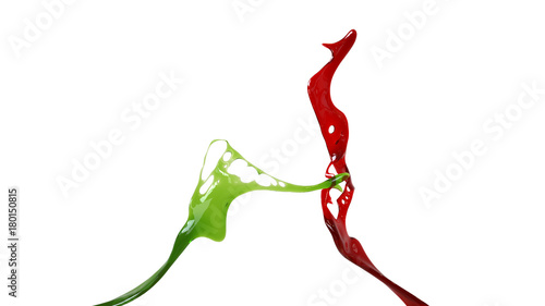 red and green paint splash