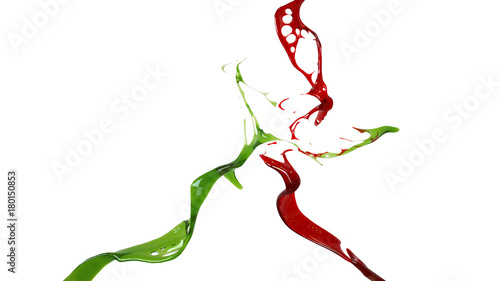 red and green paint splash