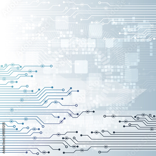 Vector circuit board illustration. Abstract technology