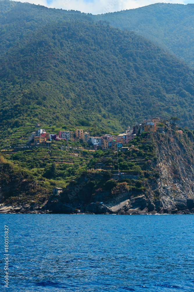 Corniglia from ship, Cinque Terre Corniglia from ship, Cinque Terre