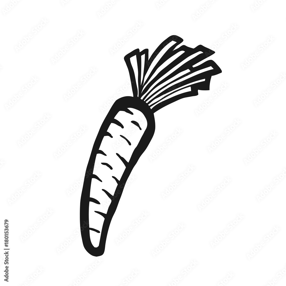 Black and white carrot cartoon Black and white carrot cartoon