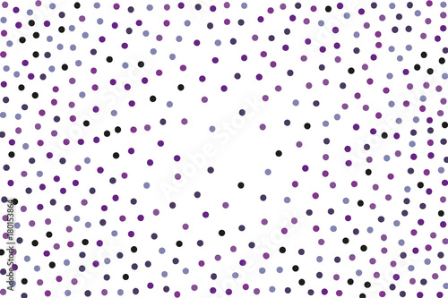 Background with Purple glitter, confetti. Randomly, chaotic polka dots, circles, round small-scale Festive design. 