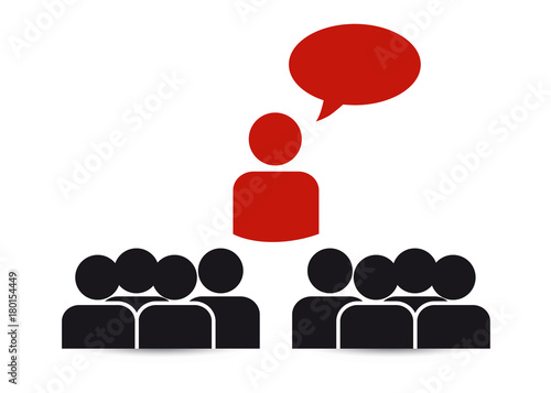 Business teams with speech bubbles - Social Media