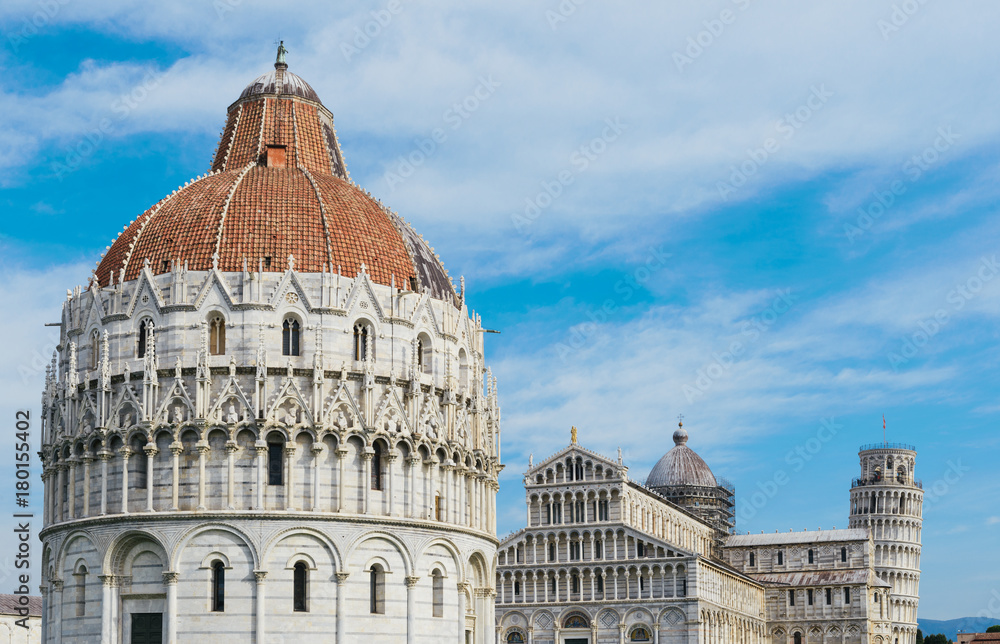 Pisa Cathedral is a medieval Roman Catholic cathedral dedicated to the Assumption of the Virgin Mary, in the Piazza dei Miracoli in Pisa, Italy