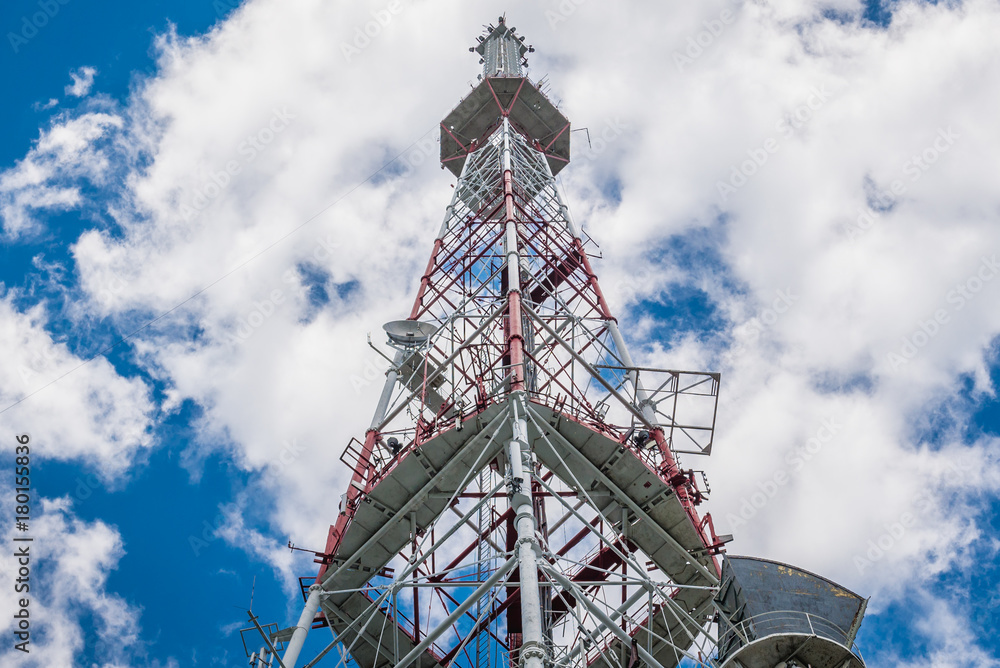 Television tower located on the High Castle Hill in Lviv, Ukraine Television tower located on the High Castle Hill in Lviv, Ukraine