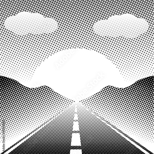Abstract Landscape Highway with halftone style
