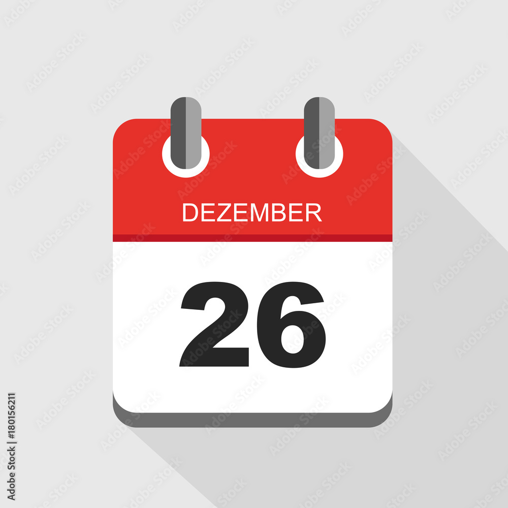 Vettoriale Stock 26 Dezember kalender rot | Adobe Stock