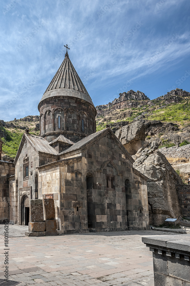 Armenia, the monastery of Gegardavank. The main church of the complex is Katogike, surrounded by khachkars.