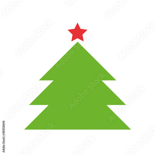 grüner tannenbaum mit rotem stern