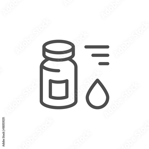 Medical vial line icon