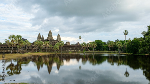 Angkor Wat with rain cloud and refection in lake, Siem Reap, Cambodia © Surat