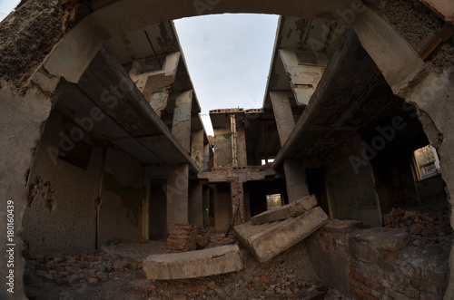 Abandoned Soviet military base in Central Asia.Residential area.West Bank of Balkhash Lake
 photo