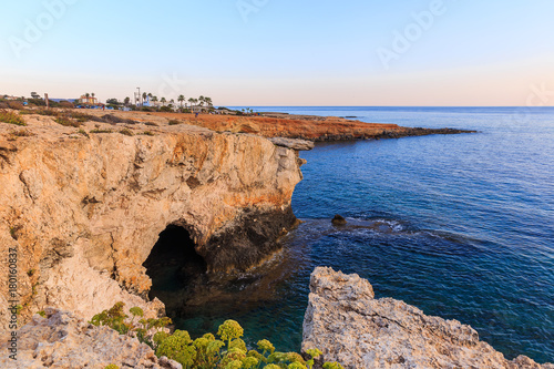 Caves on a rocky beach in Ayia Napa