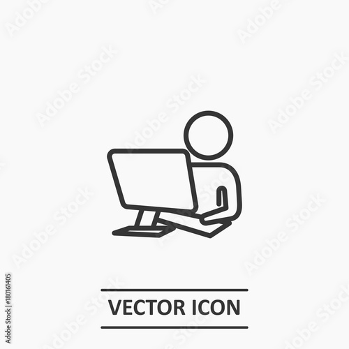 Outline  office worker icon illustration vector symbol