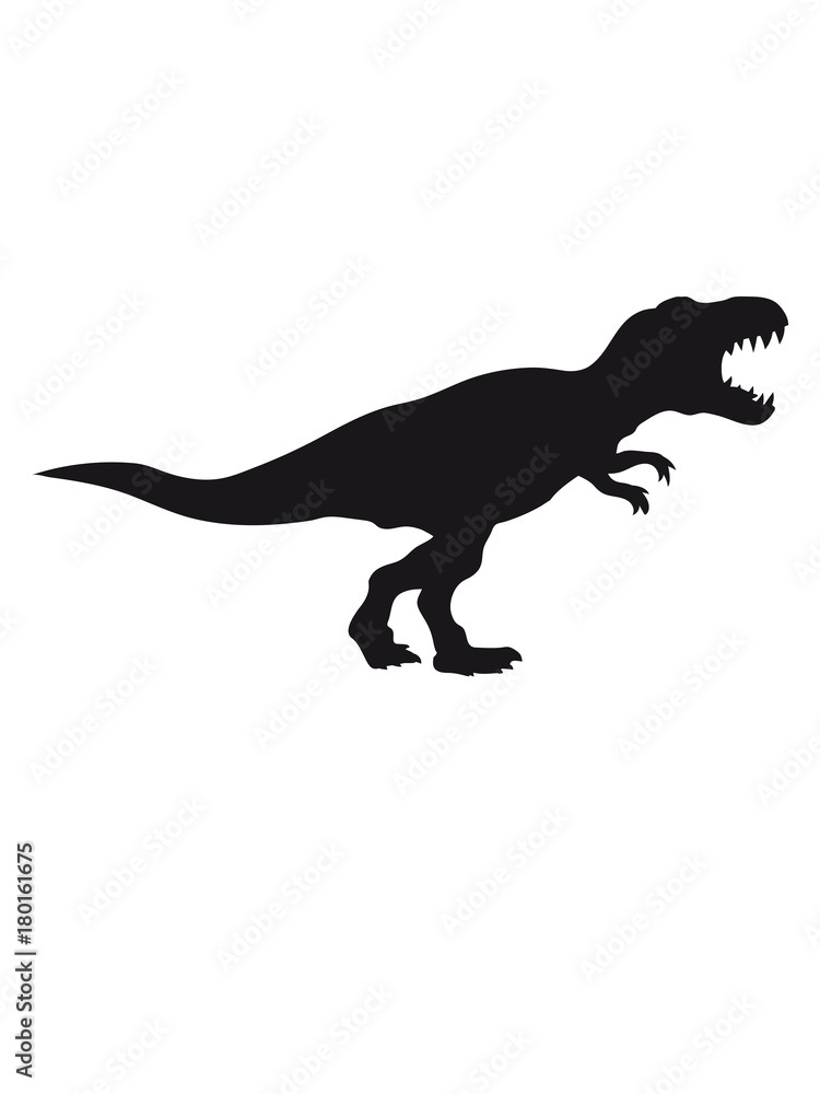 t-rex tyrannosaurus saurier rex fleischfresser groß monster silhuette  umriss schwarz dinosaurier dino böse gefährlich fressen jagen Stock  Illustration | Adobe Stock