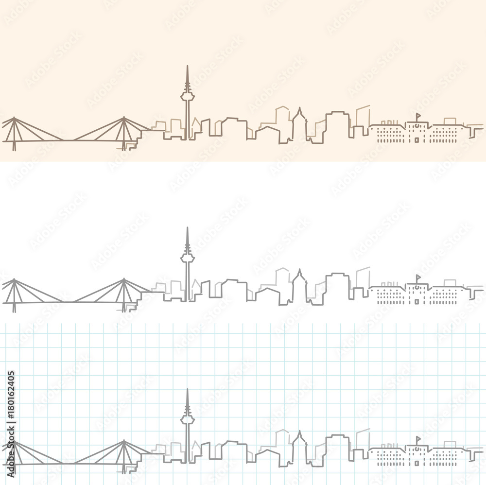 Obraz premium Mannheim Hand Drawn Skyline