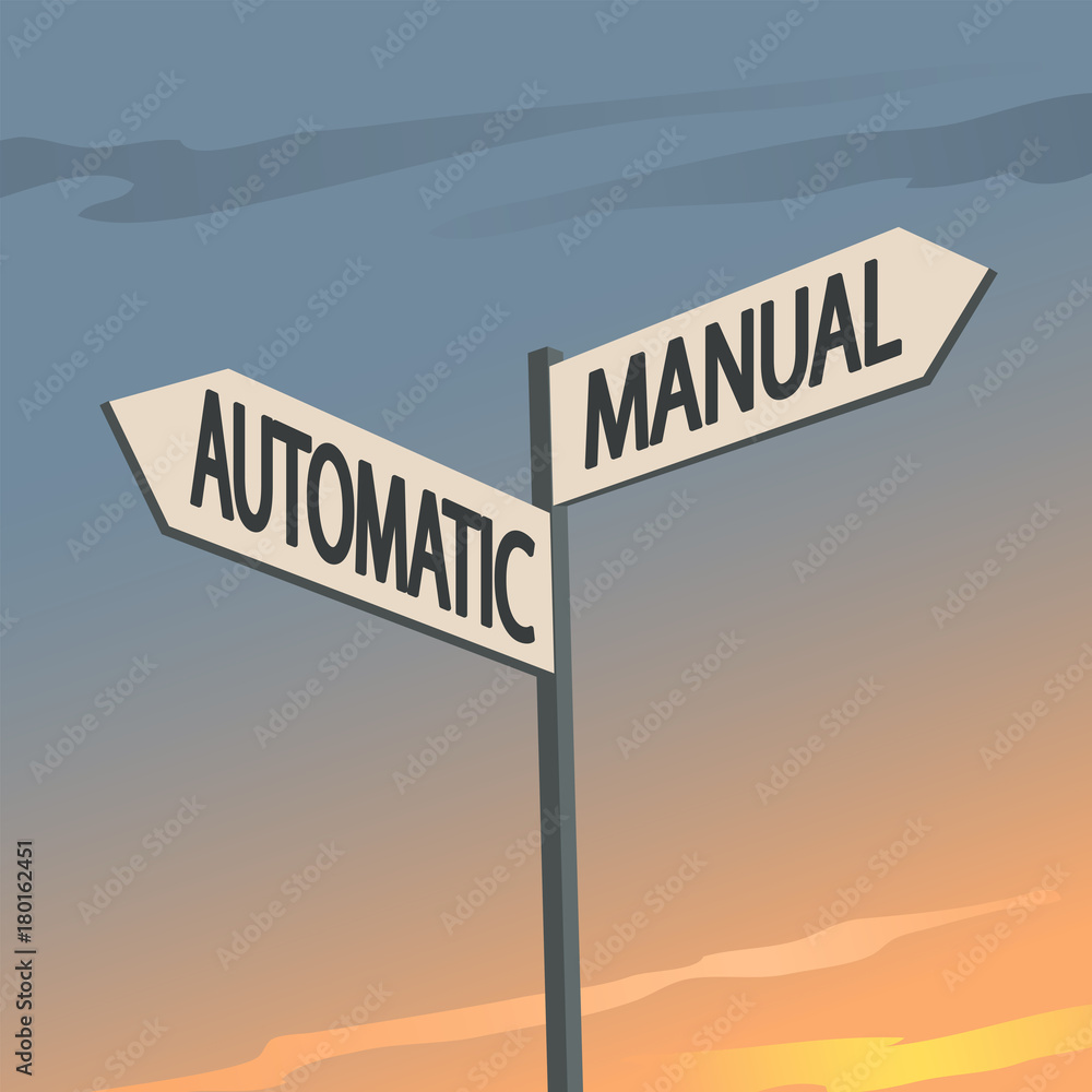 Manual or Automatic Indication Sign Stock Vector | Adobe Stock