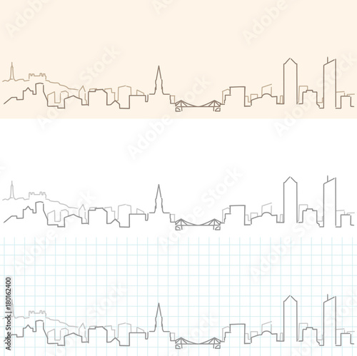 Lyon Hand Drawn Skyline