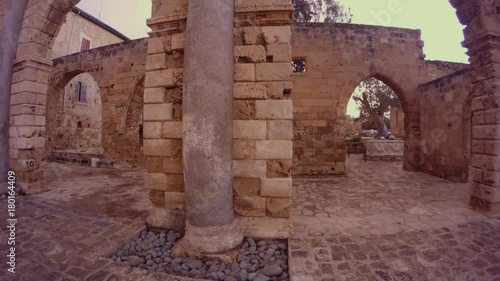 Namik Kemal Dungeon medieval reconstruction, used antique marble columns photo