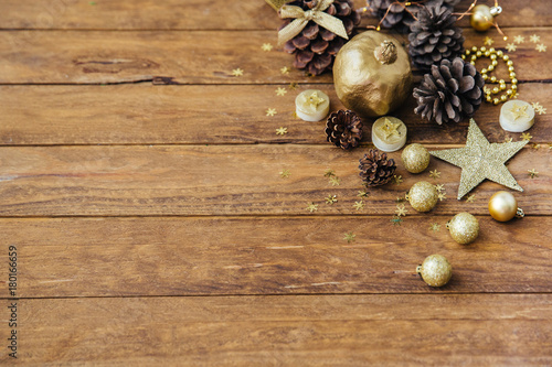 Christmas background with pine cones