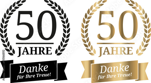 Signet 50 Jahre Gold und Schwarzweiß