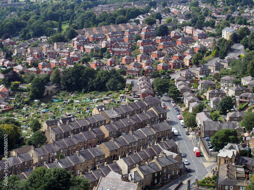 halifax yorkshire overhead panoramic view of the town and surrounding countryside photo