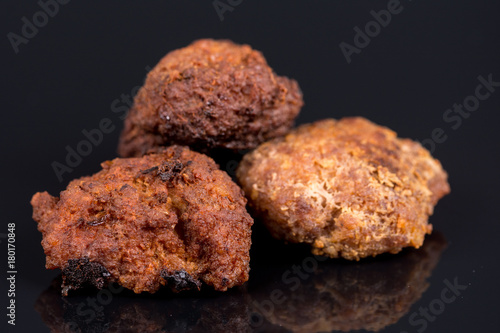 Wallpaper Mural Meatballs isolated above black background with reflections and copy space Torontodigital.ca