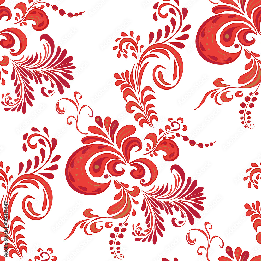 Khokhloma - traditional Russian painting style. Vector illustration Khokhloma - traditional Russian painting style. Vector illustration