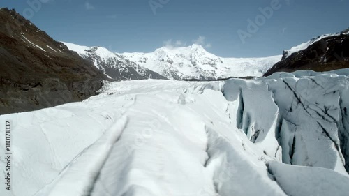 Aerial view of white Glacier in Iceland