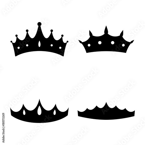 Queen crown. Diadem princess. Crown icons. Vector illustration. Flat style.