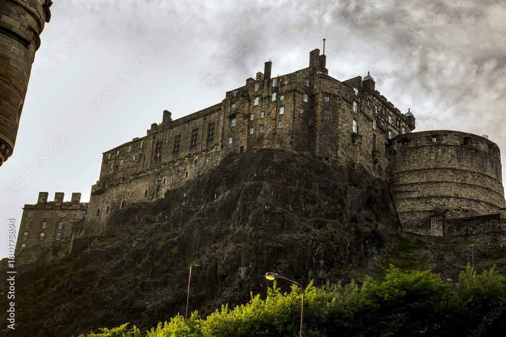 Edinburgh Castle under a moody sky