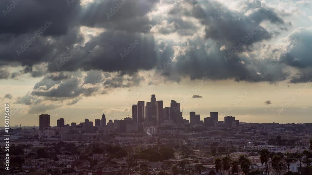 Downtown Los Angeles and Clouds Day Timelapse Downtown Los Angeles and Clouds Day Timelapse