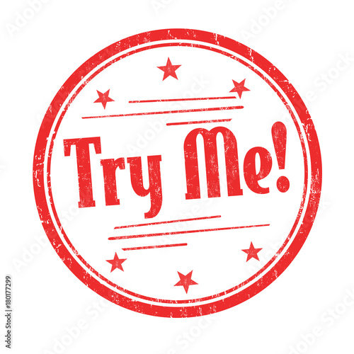 Try me grunge rubber stamp