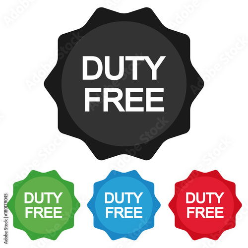 Duty Free Star Emblem - Colourful Vector Icons