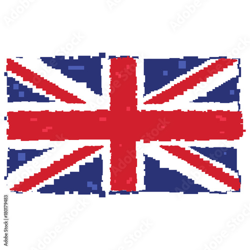 Pixelated flag of the United Kingdom, Vector illustration