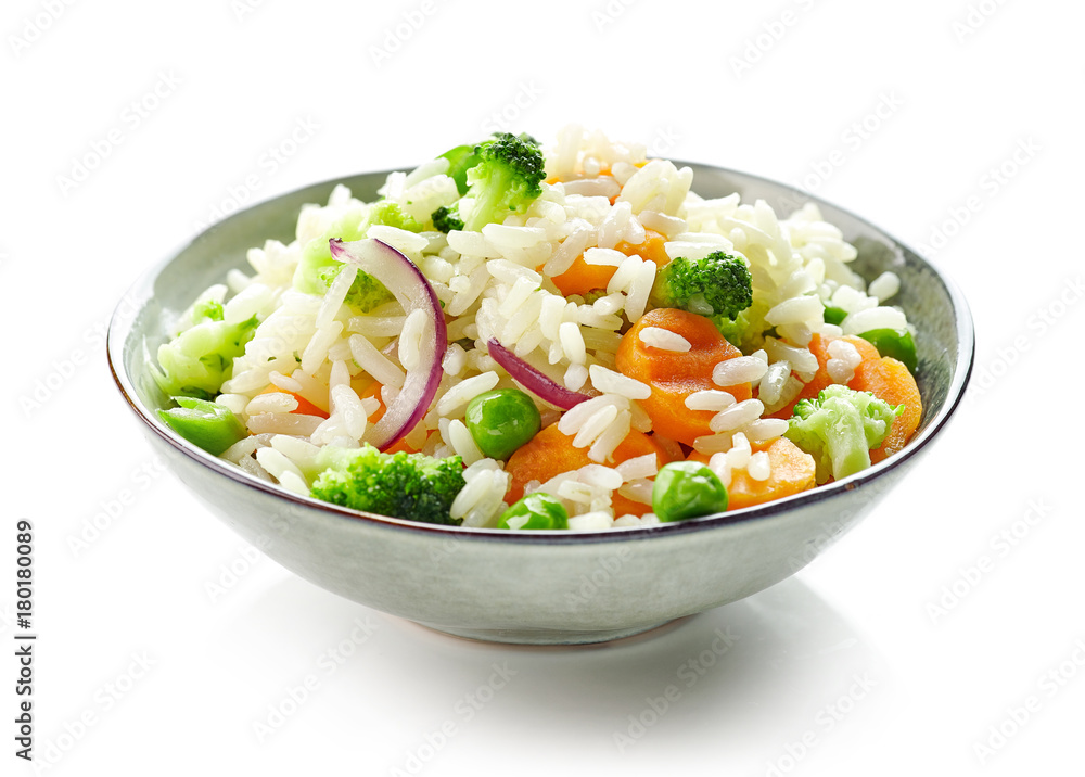 bowl of rice and vegetables bowl of rice and vegetables