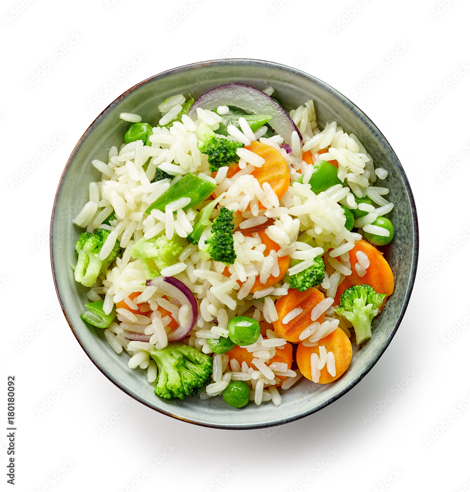 bowl of rice and vegetables bowl of rice and vegetables
