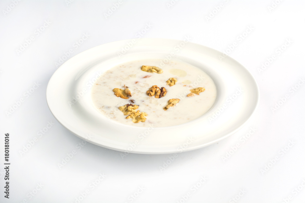 Oatmeal with milk and nuts Oatmeal with milk and nuts