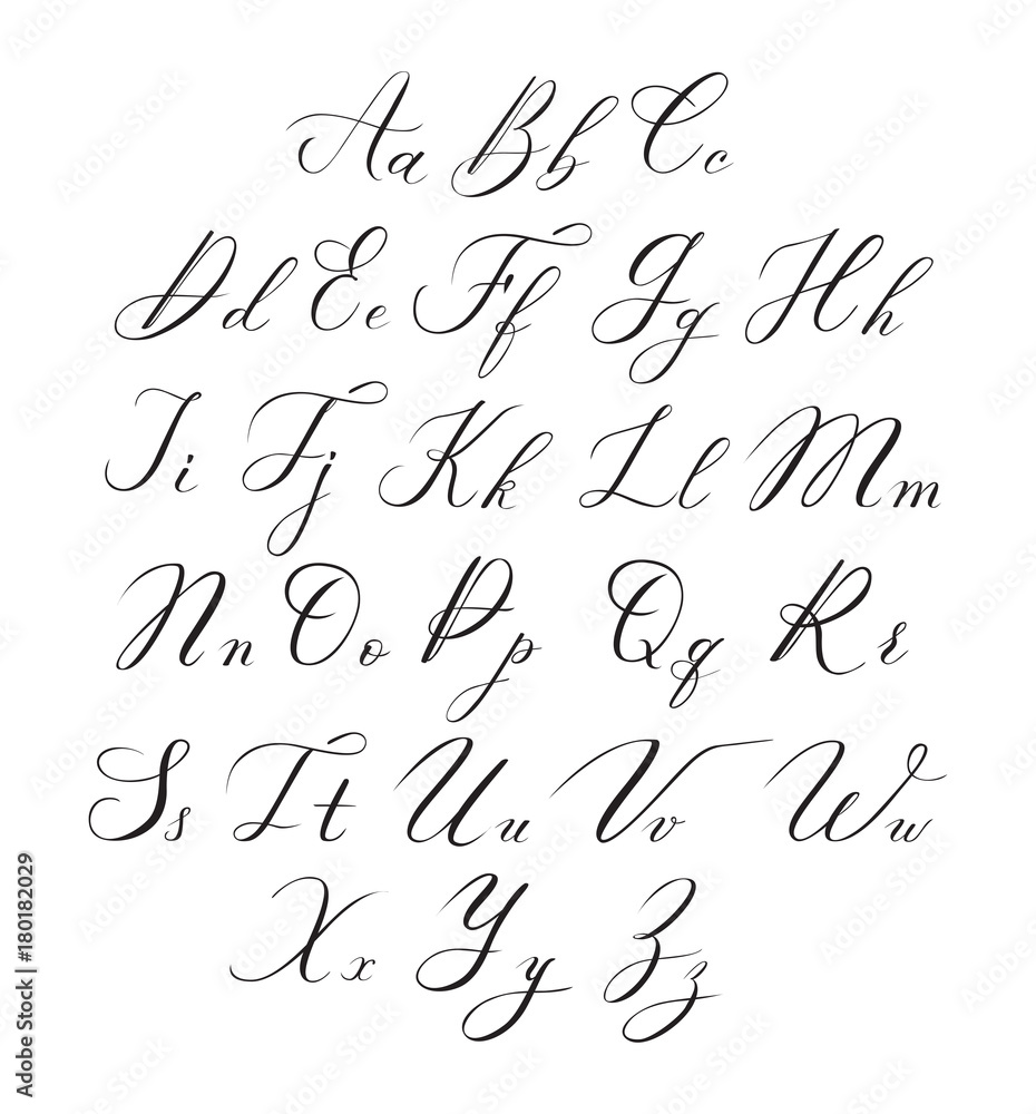 Vector modern calligraphy alphabet Stock Vector