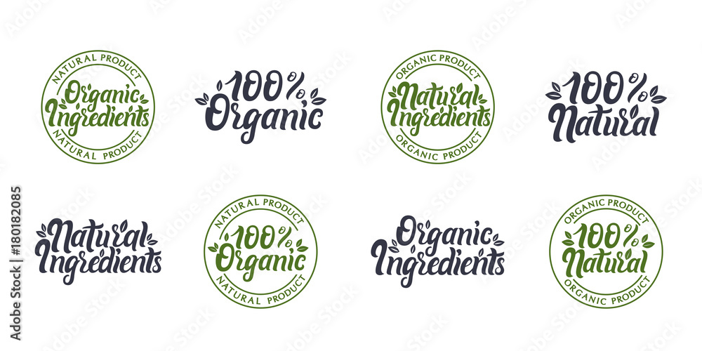 Obraz premium Vector illustration of Narural Organic Ingredients