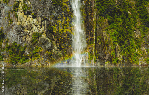 Lake  Mountain and rainbow