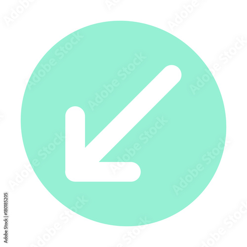 Pointer, arrow in modern flat style. Arrow button isolated on white background. Symbol for web design, site, app, UI.