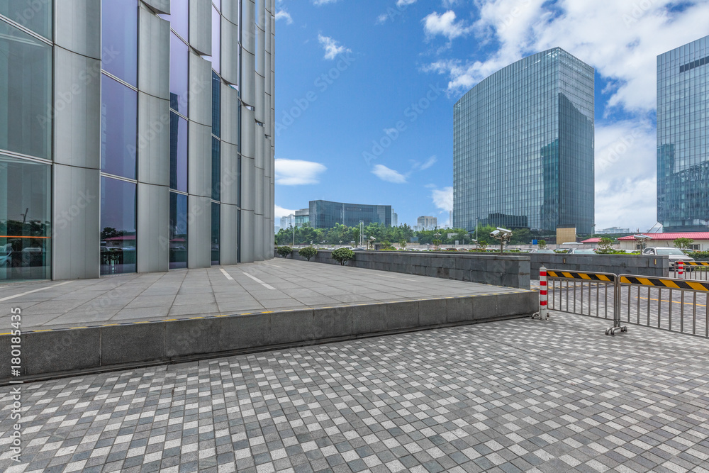 Fototapeta premium modern buildings and empty pavement in china..