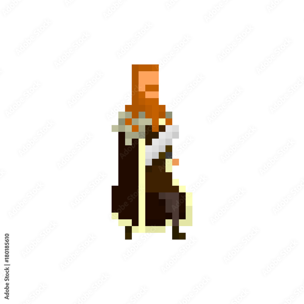 Pixel northern warrior for games and applications Pixel northern warrior for games and applications