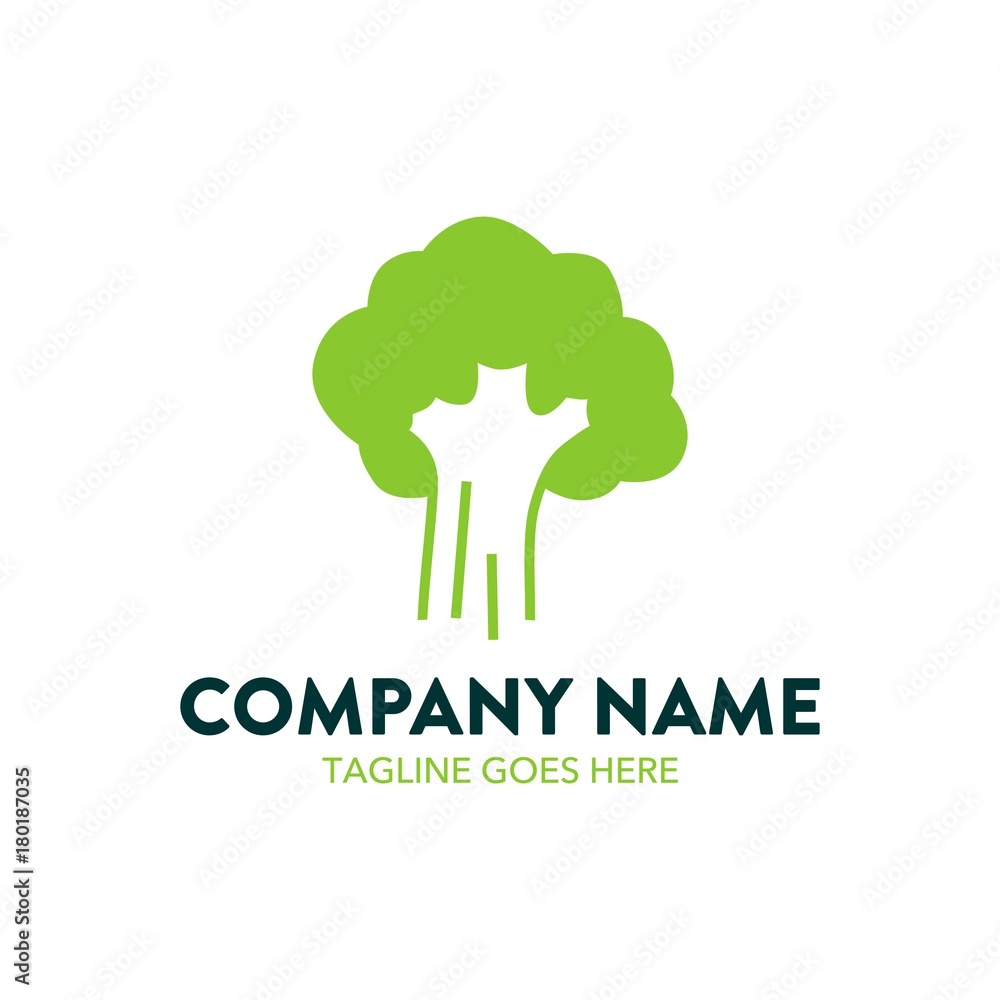 vegetable broccoli logo illustration vegetable broccoli logo illustration