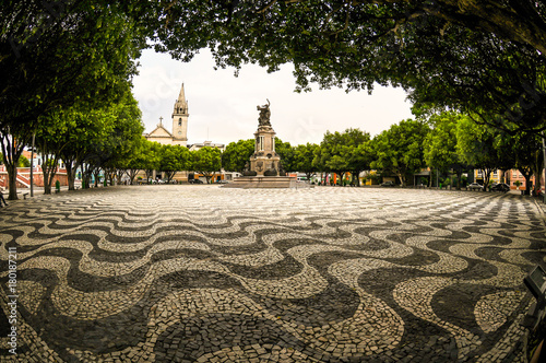 Praça do Largo de São Sebastião com Monumento abertura dos portos e igreja photo