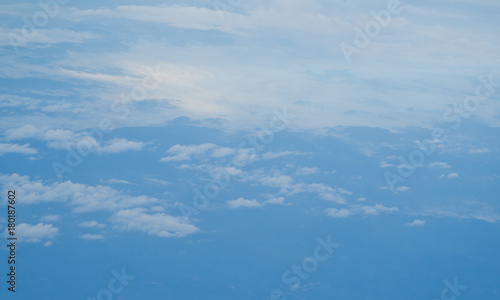 blue sky with clouds background . Summer time. Beautiful sky © waranyu