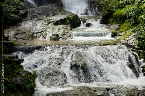 beautiful waterfall. Punyaban Waterfall at Mueang Ranong District, Ranong , Thailand 