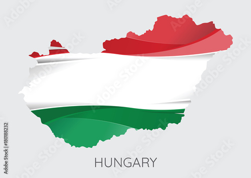 Canvas Print Map of Hungary