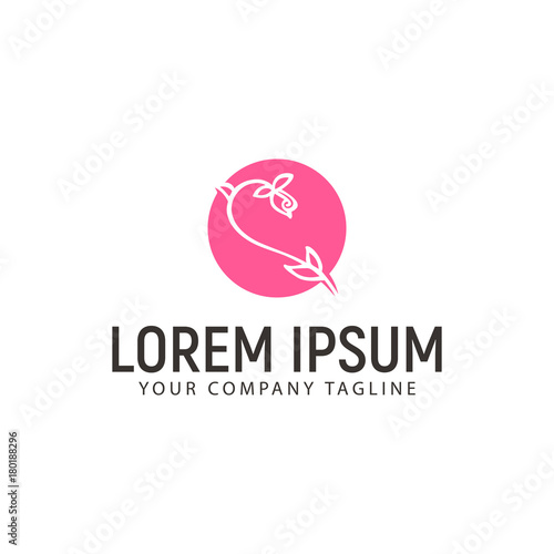 flower logo hand drawn style design concept template design concept template